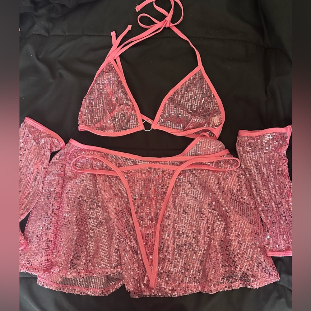 Sequin Pink Rave outfit - Picture 3 of 3